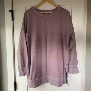 Women’s Old Navy Crewneck Sweatshirt Boyfriend Tunic Heathered Pink